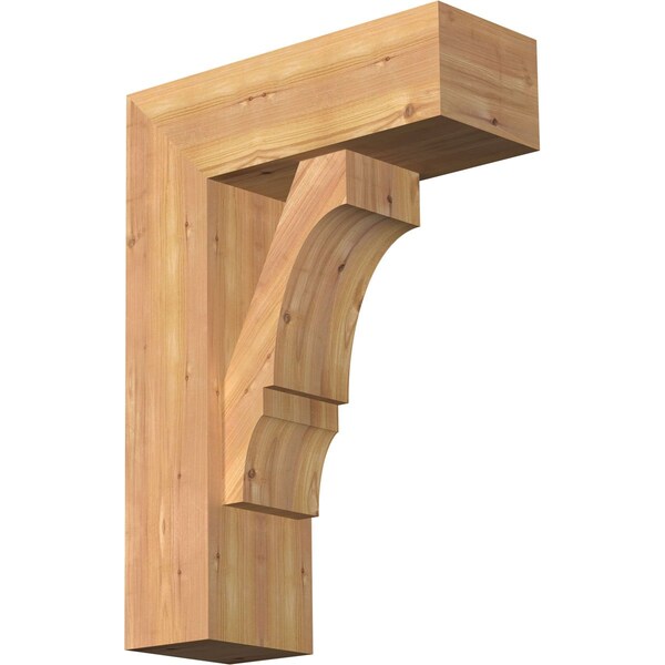 Ekena Millwork Balboa Block Smooth Bracket w/ Offset Brace, Western Red Cedar, 7 1/2"W x 20"D x 28"H BKT0806X20X28BOA05SWR - main